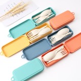 Creative ecofriendly wheat straw cutlery portable travel cutlery set