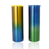 600ml New Product Colorful Electroplated Wide Mouse Double Wall 18/8 Stainless Steel Vacuum Flask Sublimation Tumbler