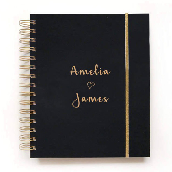 Custom Foil Stamping Notebook Spiral Hardcover Wedding Life Planner Book