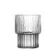 Creative new design striped juice glass drinking milk glass stackable whisky glasses