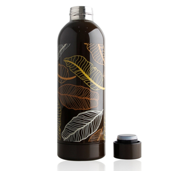 Reusable outdoor 17oz/500ml vacuum thermal insulated double wall drink stainless steel thermos water bottle with screwed lid