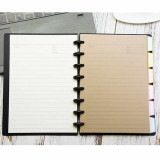 Custom A4 PU Leather Discbound Planner Disc Binding Office School Notebook Agenda