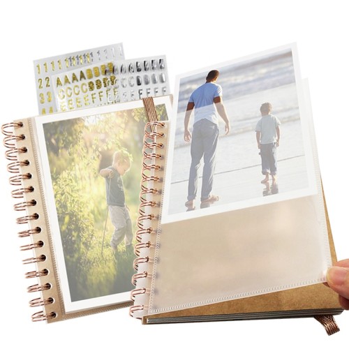 2021 Custom A6 Spiral Notebook For Student/Composition with DIY sticker and Photo Pocket