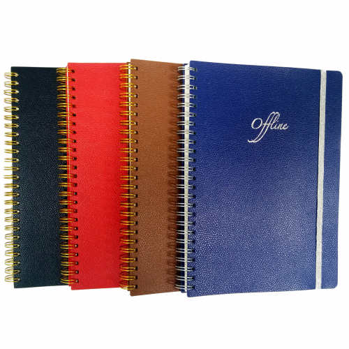 Custom Size PU Leather Elastic Strap Notebook Spiral Soft Cover Diary