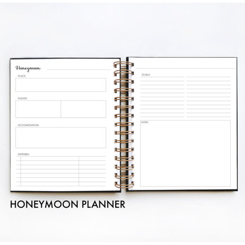Custom Foil Stamping Notebook Spiral Hardcover Wedding Life Planner Book
