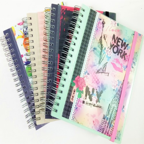 Fancy Spiral Notebook Custom Transparent PVC Cover Diary Insert PP  Photo Pocket