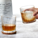 Wholesale cheap classic cocktail glasses striped whisky glasses