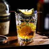 wholesale Classic Bar Glassware Glass Tumbler Drinking Glass Cup Engraved Pattern Whiskey Glass