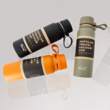 650ml portable reusable vacuum double wall stainless steel flask handgrip thermos flask with lid