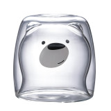 270ml Cartoon Bear Double Wall Glass Tea Milk Juice Coffee  Cup Beer Glass Double-layer Prevent Scald Animal Mugs