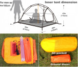 Outdoor Camping Double Layer 4 Seasons Waterproof Ultralight 2 Person Hiking Tent