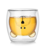 270ml Cartoon Bear Double Wall Glass Tea Milk Juice Coffee  Cup Beer Glass Double-layer Prevent Scald Animal Mugs