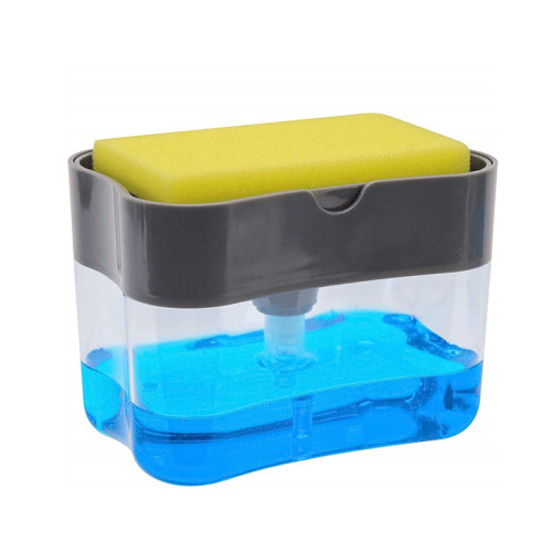 2in1 Countertop Soap Pump Dispenser Caddy Soap Dispenser and Sponge Holder
