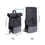 High Quality Roll Top Backpack Canvas Fit 16.5  Laptop Large Unisex Travel Canvas Daypack with USB Charger Port