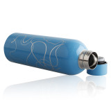 Reusable outdoor 17oz/500ml vacuum thermal insulated double wall drink stainless steel thermos water bottle with screwed lid