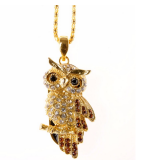 metal and crystal owl usb flash drive