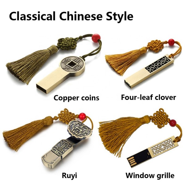 Ekinge Chinese style wishful metal USB flash drive high speed 32gb 64gb pendrive U disk with custom design