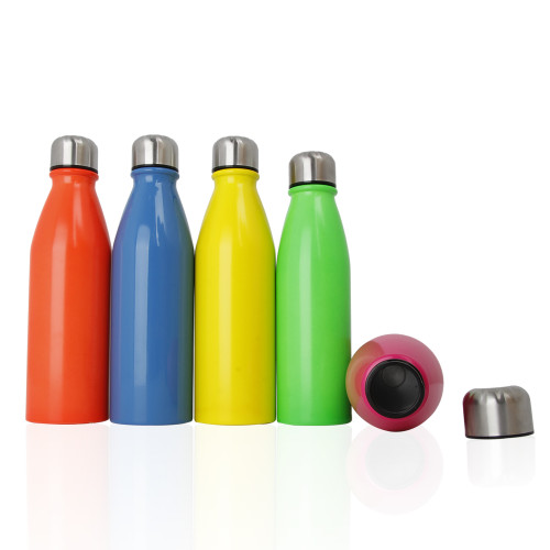 BPA Free 600ml Singe Layer Camping Water Bottle cola shape Aluminum Water Bottle  Sport