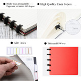 Custom A4 PU Leather Discbound Planner Disc Binding Office School Notebook Agenda