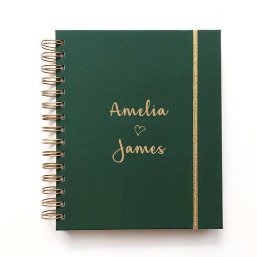 Custom Pink Notebook Spiral Hard Cover Wedding Life Planner Journal Book