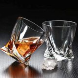 Wholesale 300ml unique rock crystal glass shaped twisted whisky glass
