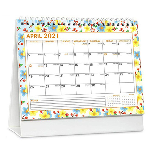 Custom Printed 2021-2022 Sprial 12 Monthly Desk Table Stand UP Calendar Planner