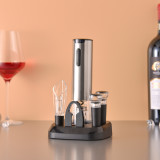 Valentine's Day Gifts Automatic Silvery Stainless Standing Electric Red Wine Opener Gifts Set