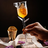 Tall Rose Wine Glass Creative Glass Goblet Special Cocktail Glass Bar Supplies