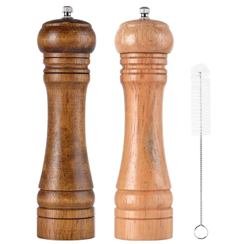 8 inch Adjustable Wooden Salt and Pepper Grinder Ceramic Mill Hand Shaker Spice Grinders