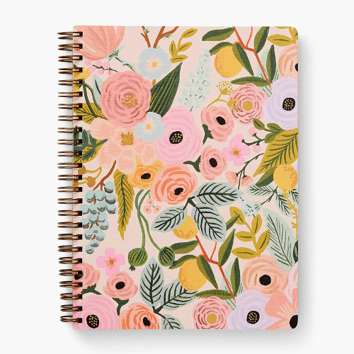 Custom Pink Floral Stamping Printed Spiral Office Lined Paper Planner Diary Notebook Agenda