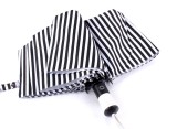 Zebra black and white automatic 21 inch 3 folding umbrella