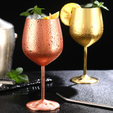 Stainless steel Gold Electroplating Red Wine Glasses set Champagne Glass