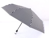 Zebra black and white automatic 21 inch 3 folding umbrella