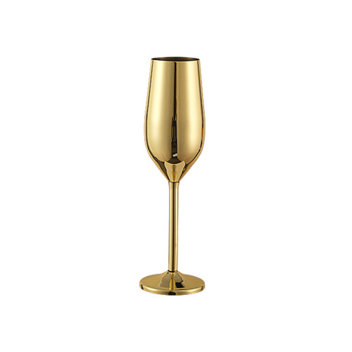 200 ml unbreakable Gold Stainless Steel Champagne Flute wine glass cup