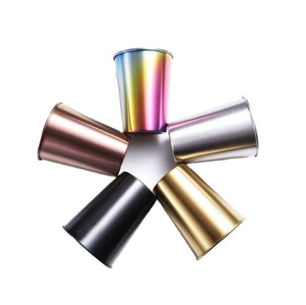 Stainless Steel Metal Multicoloured Shiny Edition Beer Cups Bar Pint Cup