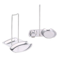 304 Stainless Steel Spoon Rest Pot Lid Holder Kitchen Tool Organizer Storage