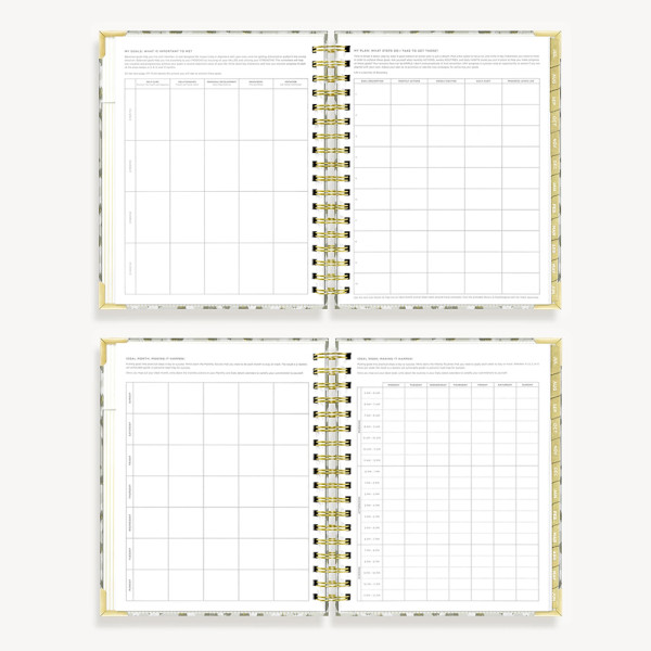 Custom print 2019 planner A5 hard cover gold gilding corner monthly plannner 2021 weekly clever fox planner