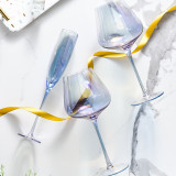 Superior quality goblet wine glass new design colored glass goblet champagne glass for wedding party home decoration