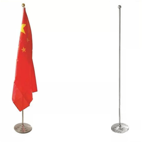 High quality Removable indoor floor conference decoration stainless steel flag pole