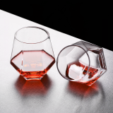 unique hexagon round whisky hexagon glass whiskey tumbler geometric whiskey glass