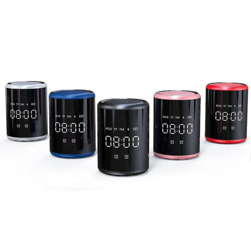 Portable Home Wireless Touch Scree  Alarm Clock Speaker Creative Multifunctional Audio ABS Smart  Speaker