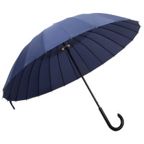 hot selling 24 inches manual 24 ribs big size strong windproof customized color J handle rain stick umbrella straight umbrellas