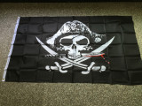Factory price Custom cheap polyester Pirate flag fast delivery high quality black flag