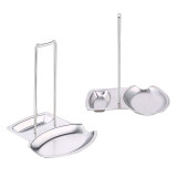 304 Stainless Steel Spoon Rest Pot Lid Holder Kitchen Tool Organizer Storage