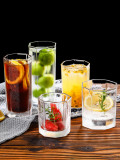 185ml~270ml cheap wholesale transparent white glass beer mug with octagonal series