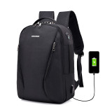 Anti theft black usb travel original anti-theft backpack charging laptop rucksack
