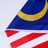 Customized size high quality 3*5ft Malaysian flag banner wholesale