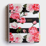 Logo custom printing stickers and tabs recycled spiral notebooks a5 planner inner agenda spiral notebook 2021