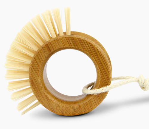 Bamboo Washing Wood Dish Brush Washer Annular Handle Vegetable Fruit Kitchen Cleaning Brush