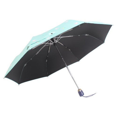 Automatic 3 Fold Uv Protective Luxury Travel Cute Fashion Flower Colour Changing Umbrella